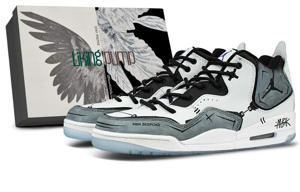 Jordan Courtside 23 Coverage Impact Resistant Mid top Vintage Basketball Shoes Unisex Gray
