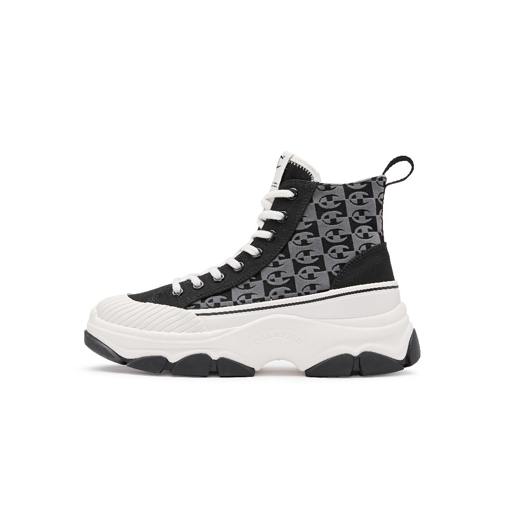 Champion Campus High Top Skateboard Shoes Women's Black Gray