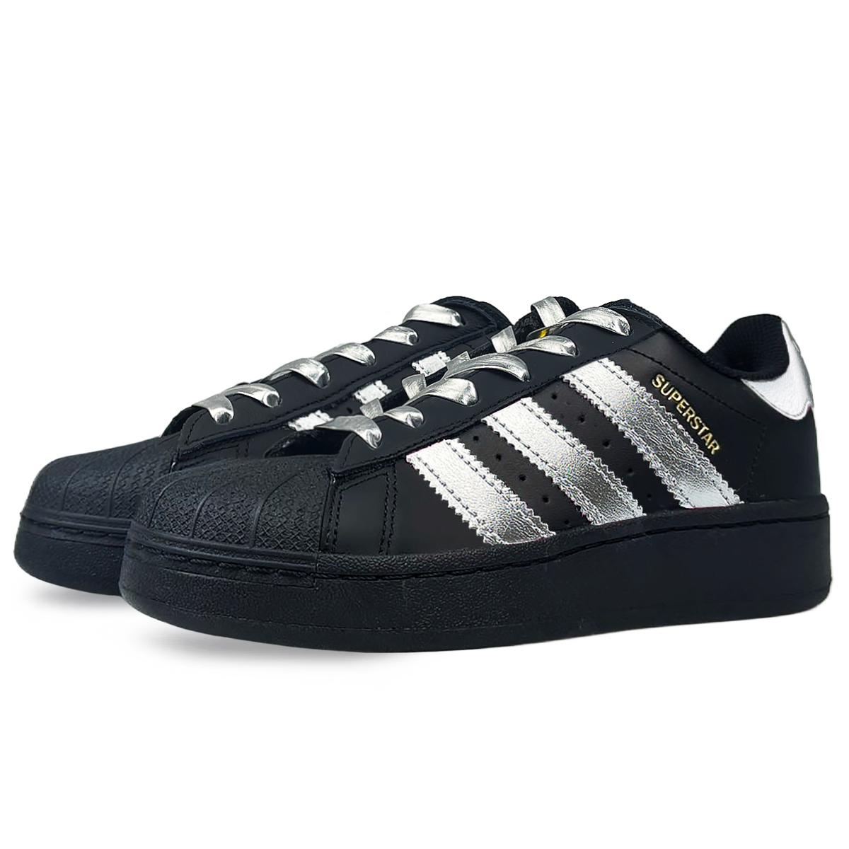 Adidas Originals SUPERSTAR XLG Anti Slip Wear Resistant Low Top Skateboard Shoes Unisex Black Silver купить в интернет-магазине Yoocart с быстрой доставкой по России.