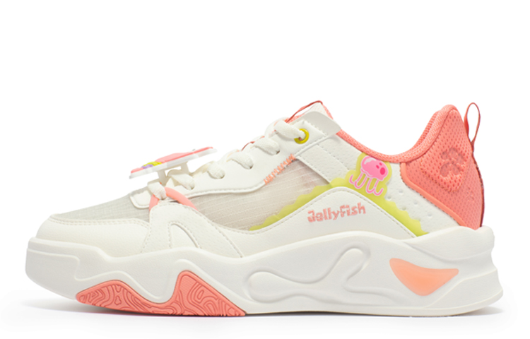 361° Jincheng Patrick Star Durable Breathable Low-Top Skateboard Shoes Women's White Pink