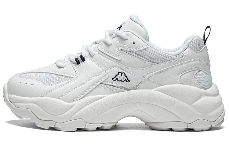 Kappa Back to Back Anti Slip Wear Resistant Low Top Chunky Sneakers Unisex White Black