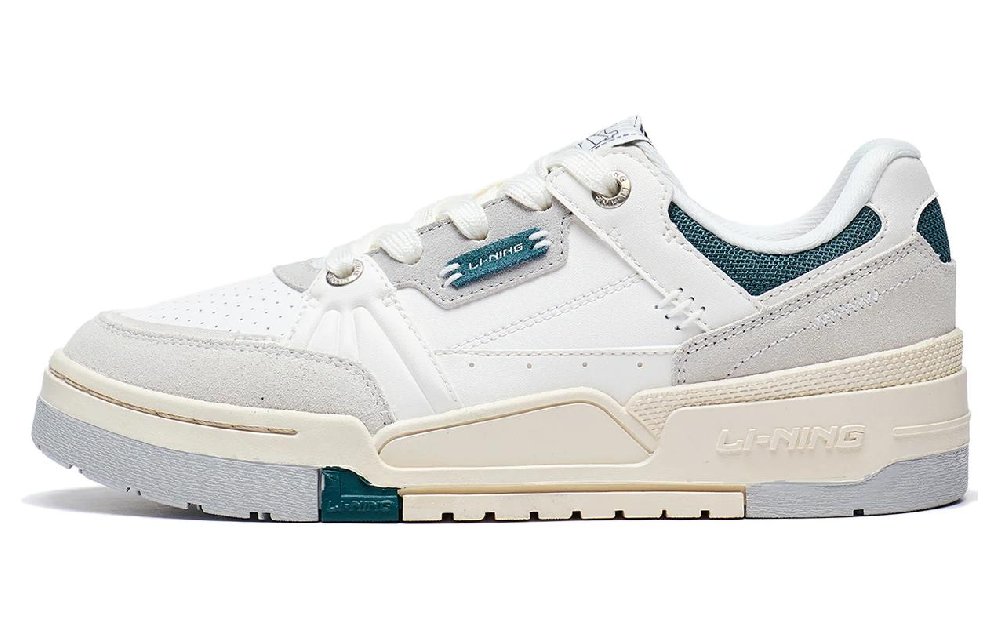 LiNing Journey 1.5 Anti-Slip Wear-Resistant Low-Top Skateboard Shoes Women's White Gray Green