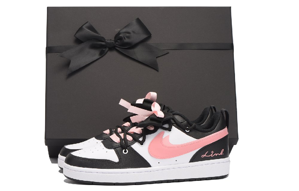 Nike Court Borough Slip-Resistant Coverage Low-Top Skateboard Shoes Women's Black Pink