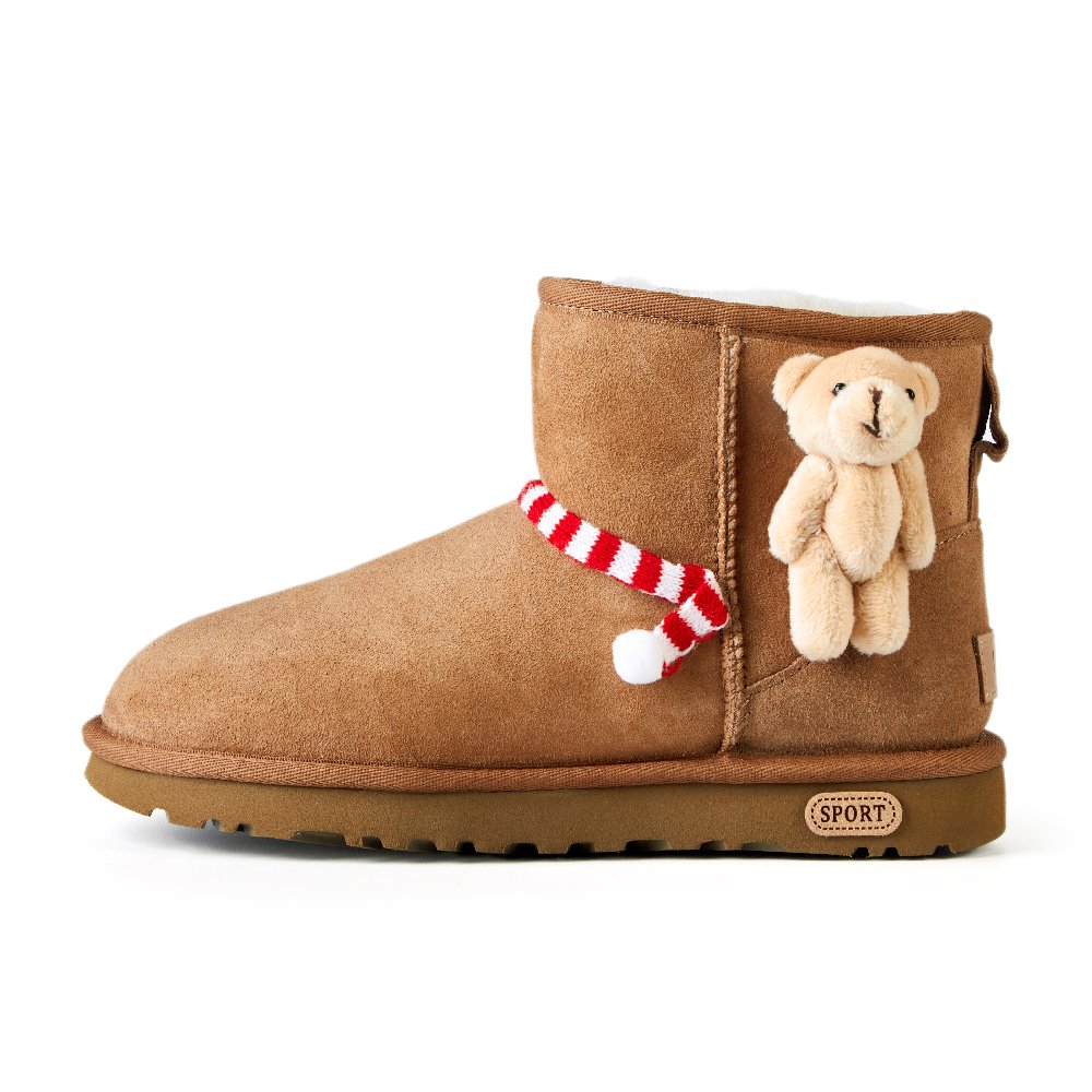 UGG Tuan Sweet Cake Amber Thermal Abrasion Resistant Short Snow Boots Women's Caramel