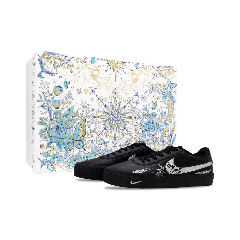 Nike Court Shot Thorn Cushioning Lightweight Low Top Skateboard Shoes Men's Black Silver