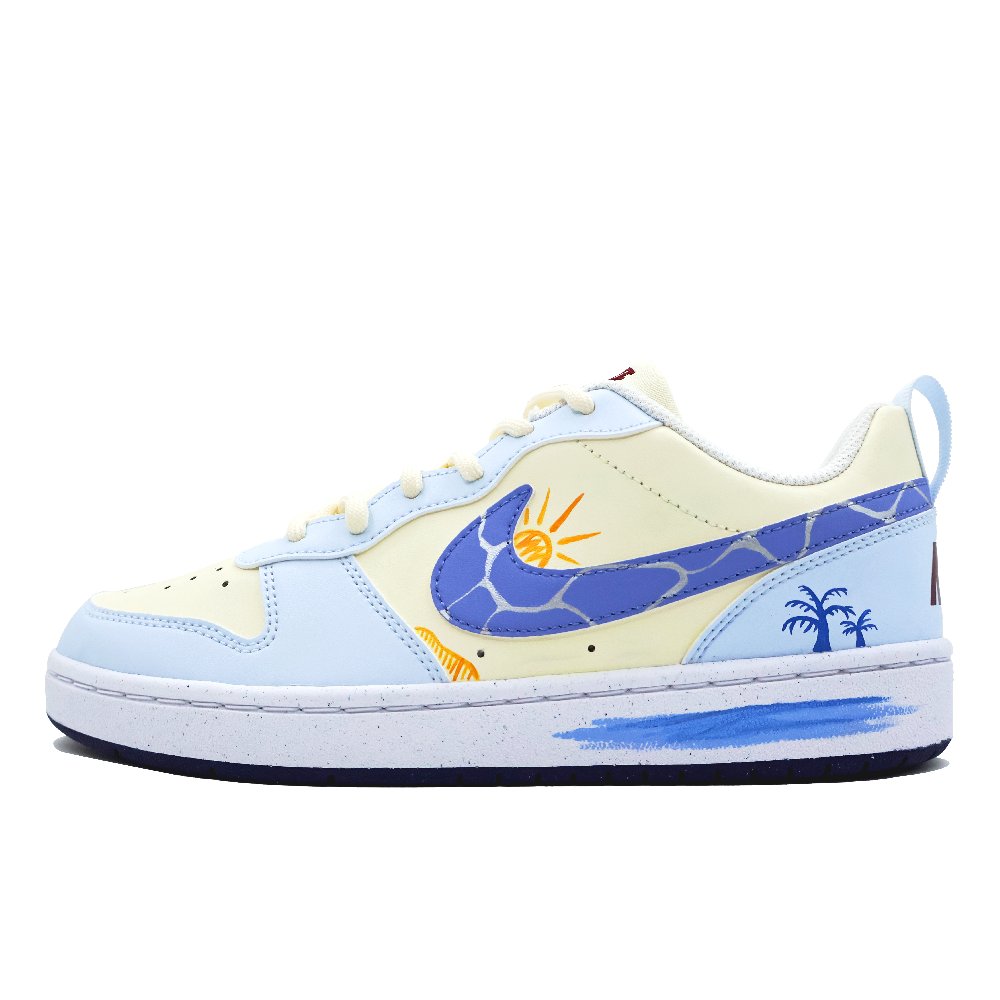 Nike Court Borough Skateboard Shoes Women's Low Top Coconut Milk/Yellow