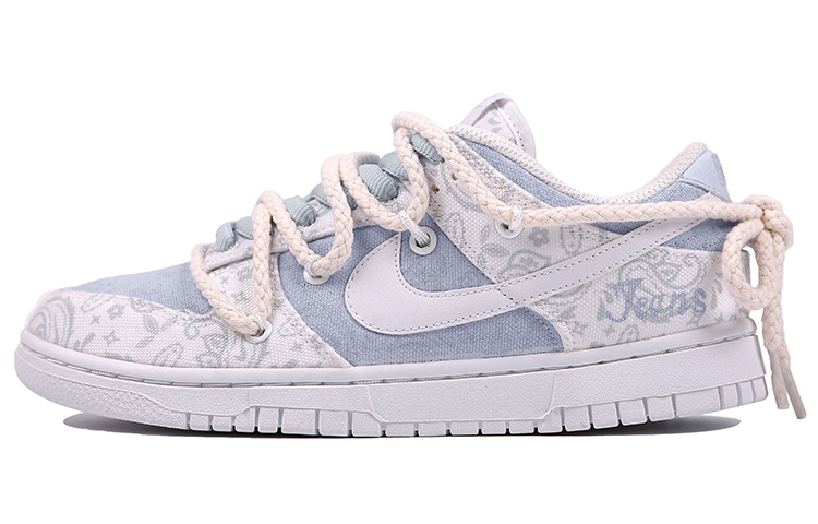 Nike Dunk Low Ess 'white Paisley' Low-Top Skateboard Shoes Women's White Gray