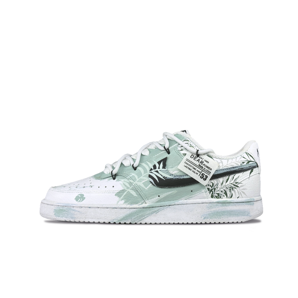 Nike Court Vision 1 Anti-Slip Wear-Resistant Low-Top Skateboard Shoes Men White Green