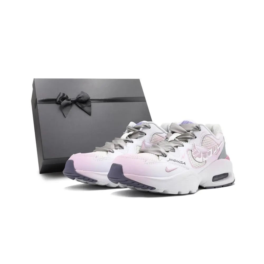 Nike Air Max Fusion Cushioned Slip-Resistant Low-Top Casual Running Shoes Unisex Silver Pink