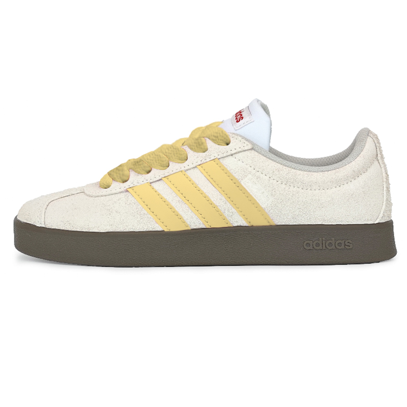 Adidas Neo VL Court 2.0 Wear-Resistant Low-Top Skateboard Shoes Unisex Yellow Rice