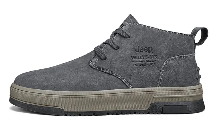 Jeep Wear resistant And Lightweight Mid Top Casual Shoes Men's Gray