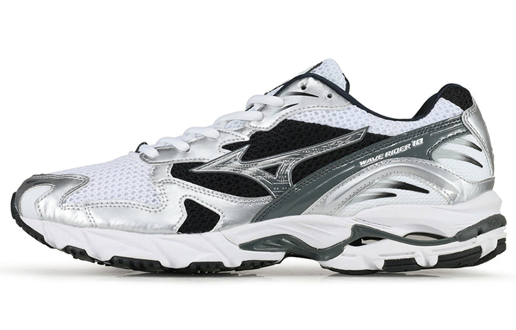 Mizuno Wave Rider 10 White Silver Black