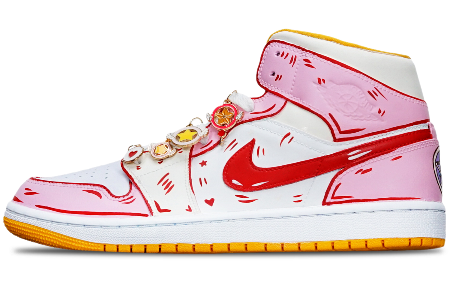 Jordan Air Jordan 1 Mid High Top Vintage Basketball Shoes Women's Pink White купить в интернет-магазине Yoocart с быстрой доставкой по России.