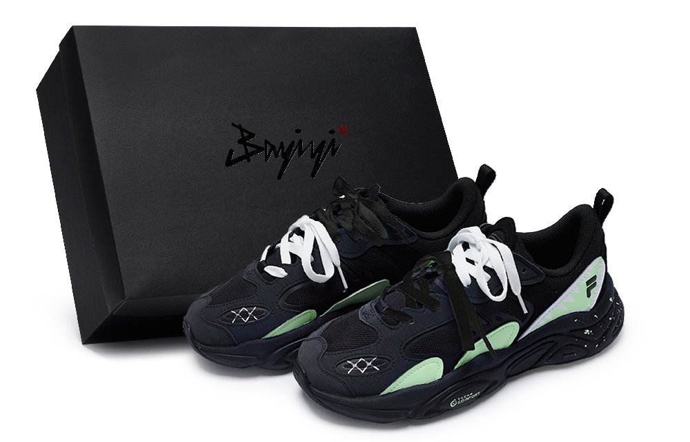 FILA Mars 2.0 811 Manufacturing Tide Green Breathable Coverage Low-Top Casual Shoes Men's Black Green White