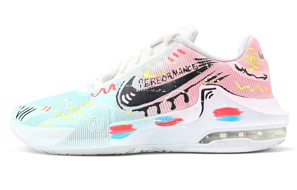 Nike Air Max Impact 4 Abrasion Resistant Low Top Basketball Shoes Men's Blue Pink