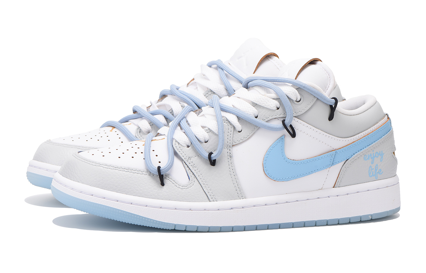 Jordan Air Jordan 1 Low-Top Vintage Basketball Shoes Men's Gray Blue купить в интернет-магазине Yoocart с быстрой доставкой по России.