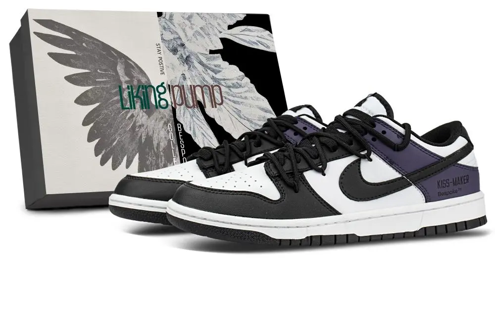 Nike Dunk Coverage Cushioning Abrasion Resistant Low top Skateboard Shoes Unisex Black Purple