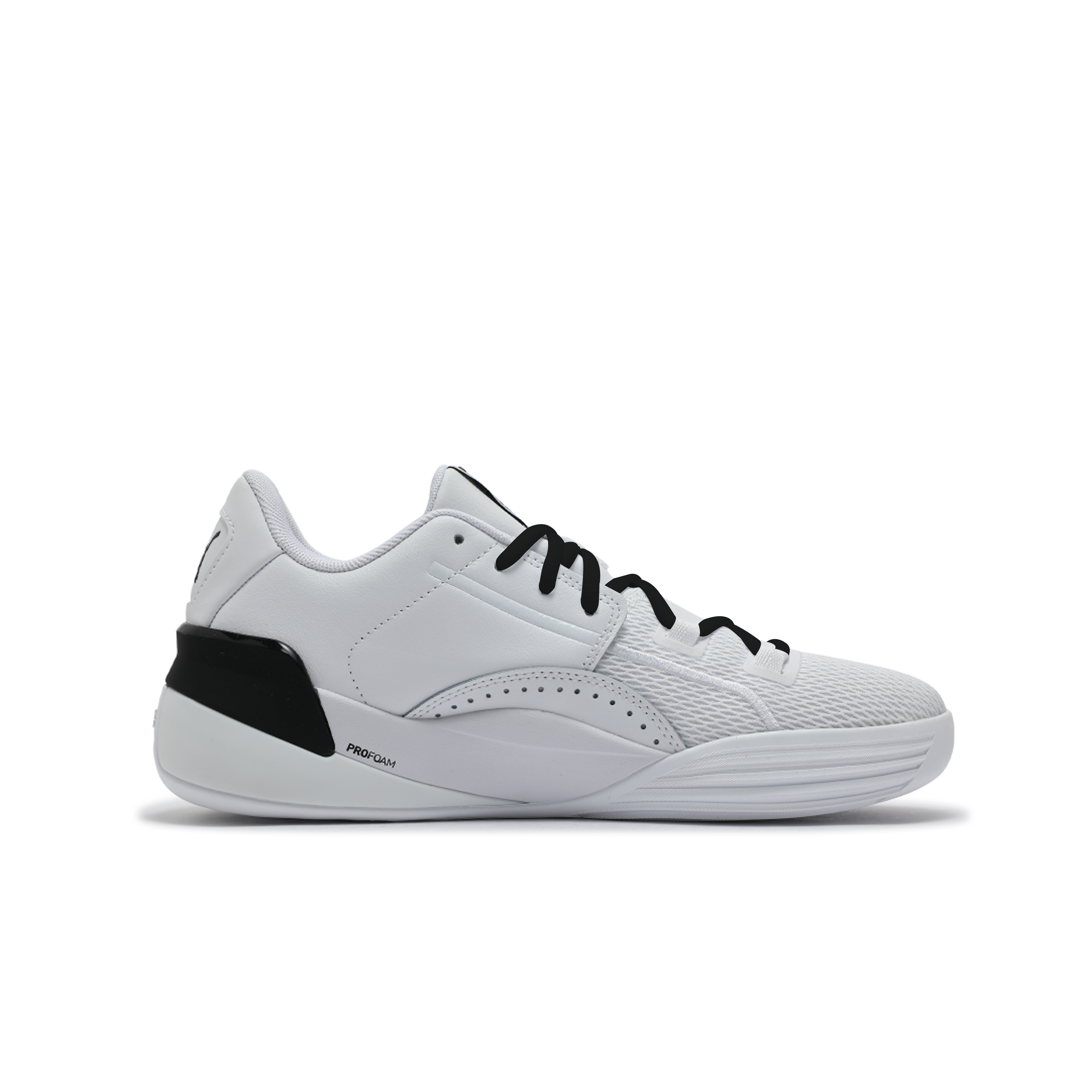 PUMA Clyde Hardwood Team Abrasion Resistant Low top Basketball Shoes Unisex Black White