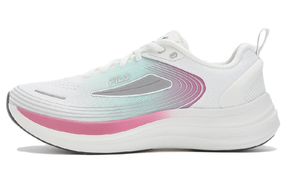 FILA NUVOLE EVO Anti-Slip And Wear-Resistant Lightweight Low-Top Casual Running Shoes Women's White Cyan Pink