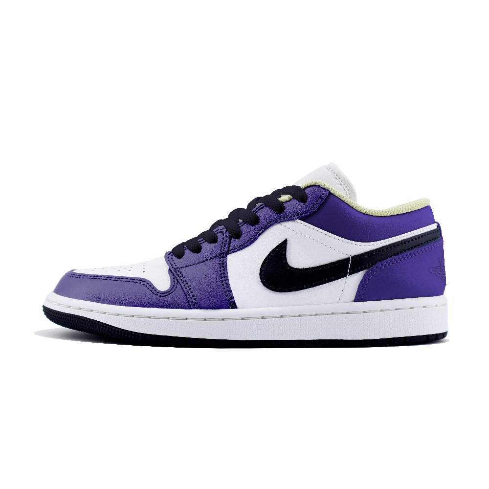 Jordan Air Jordan 1 Abrasion Resistant Low Top Vintage Basketball Shoes Unisex White Purple