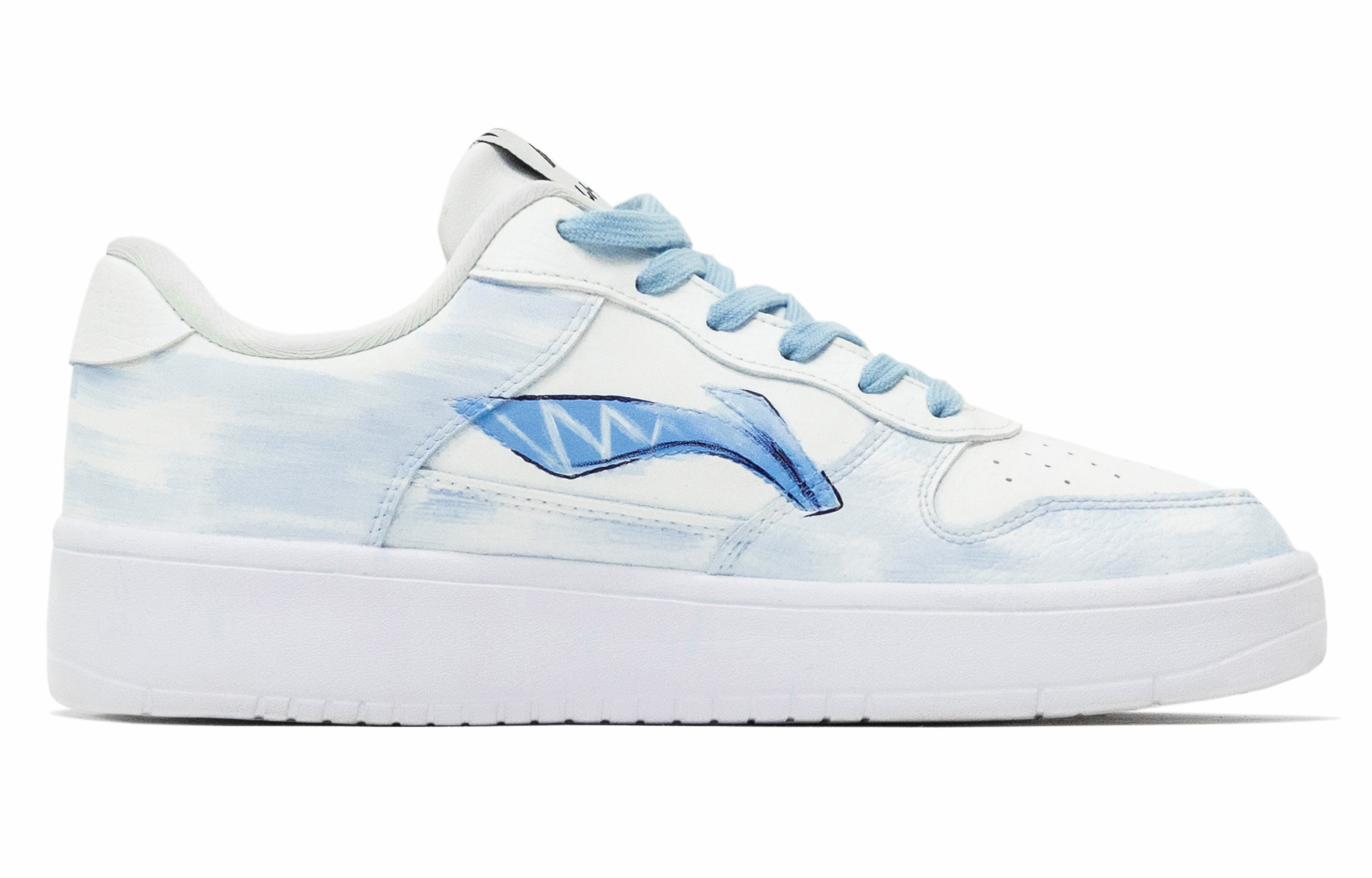 LiNing Pontoon Boats Abrasion Resistant Breathable Height Increasing Low top Skateboard Shoes Men's Sky Blue