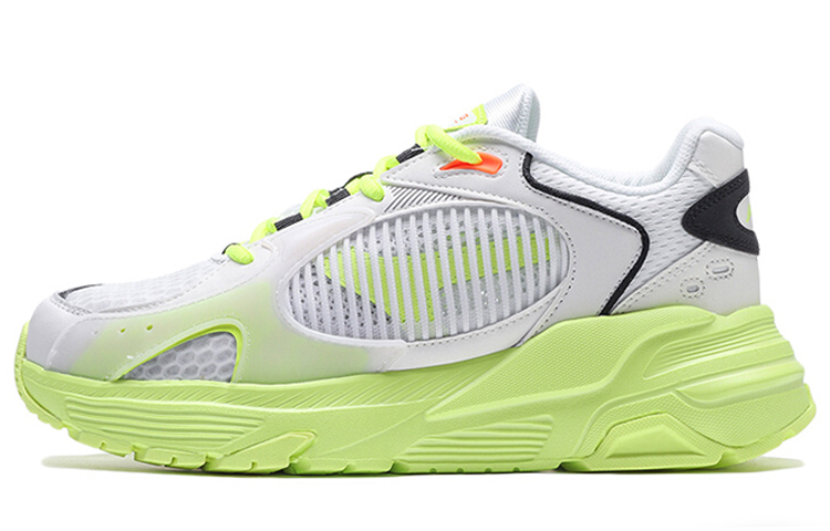 LiNing 92 Pentium Cushioning, Breathable, Slip Resistant, Abrasion Resistant Low Top Casual Shoes Unisex White Green