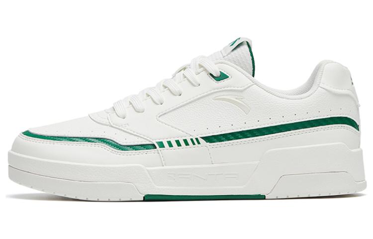 Anta Slip-Resistant Cushioning Abrasion-Resistant Low-Top Skateboard Shoes Men's Ivory White Turquoise
