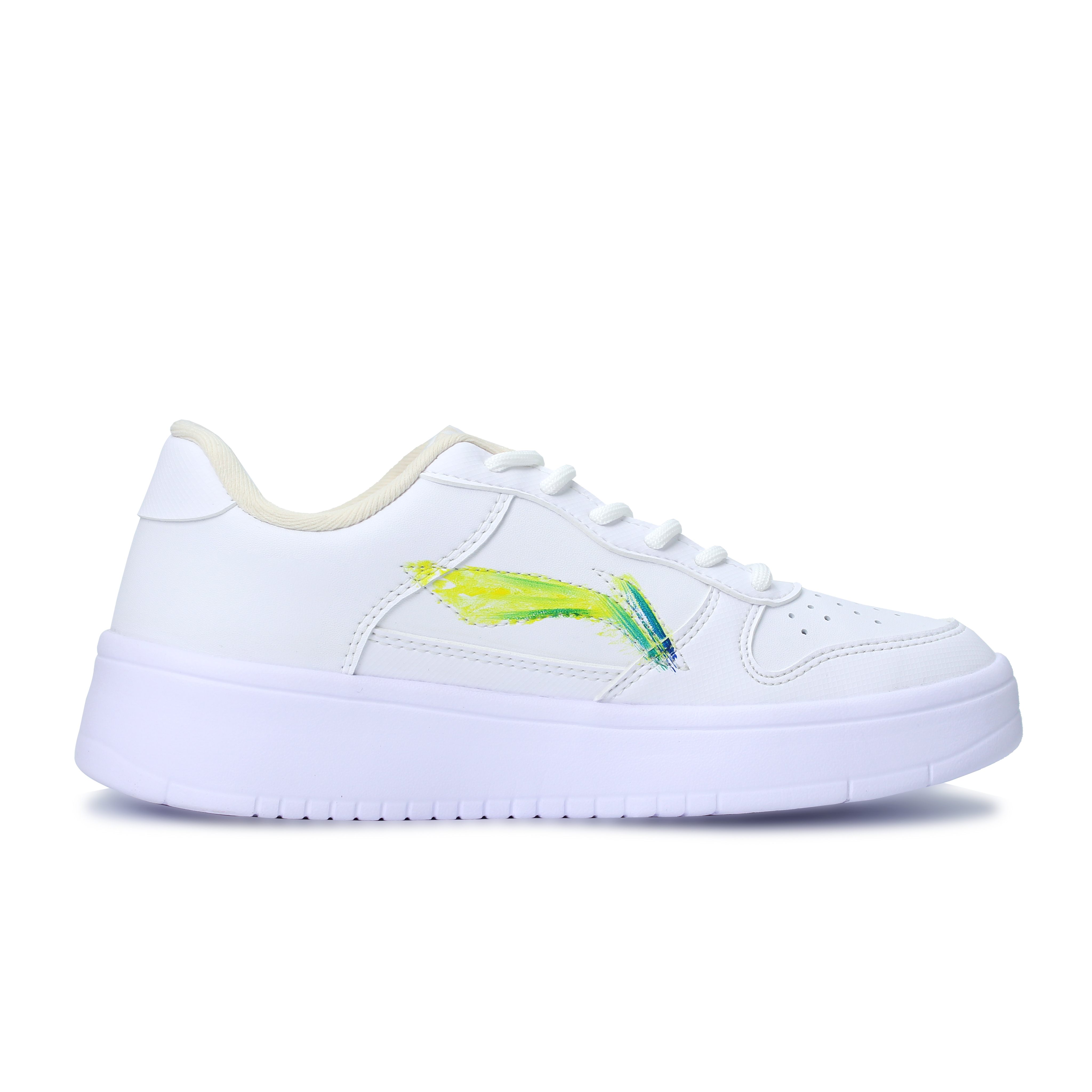 LiNing Pontoon Boats Wear resistant And Lightweight Low top Skateboard Shoes Unisex White