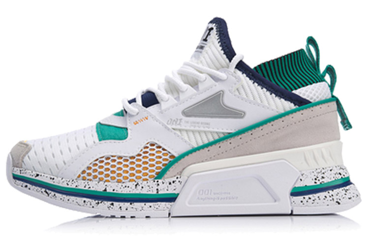LiNing 001 T1000 Slip Resistant, Abrasion Resistant, Lightweight Low Top Sports Casual Shoes Women's White Green