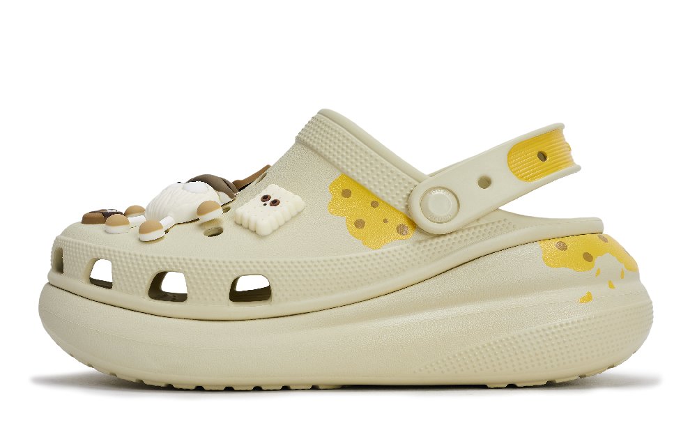 Crocs Crush Clog REGO Hot Dog, Crispy Cookies Clogs Unisex Bone White Brown Yellow