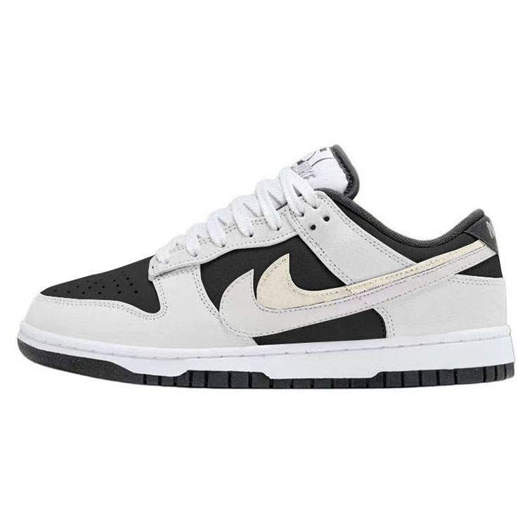 Nike Dunk Double Swoosh Anti-Slip Wear-Resistant Low-Top Skateboard Shoes Unisex White