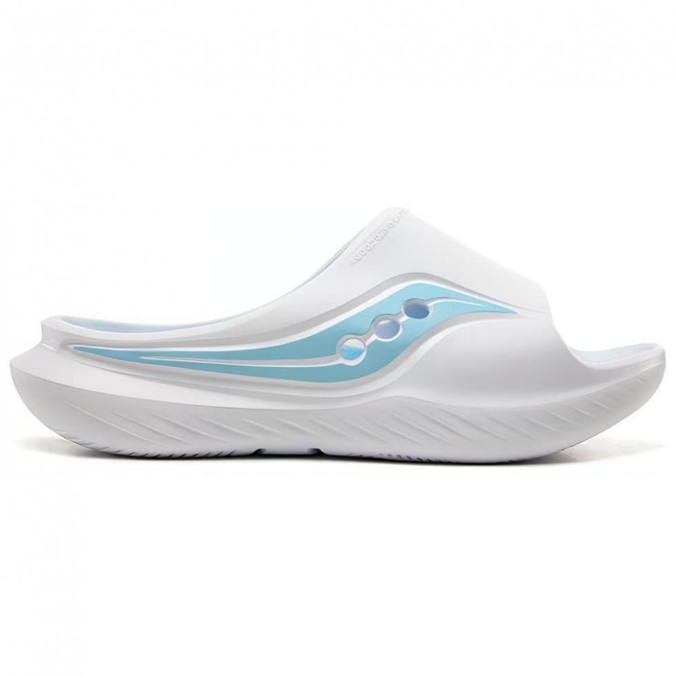 Saucony Cradle Slip-Resistant Abrasion-Resistant Slide Slippers Unisex White Light Blue
