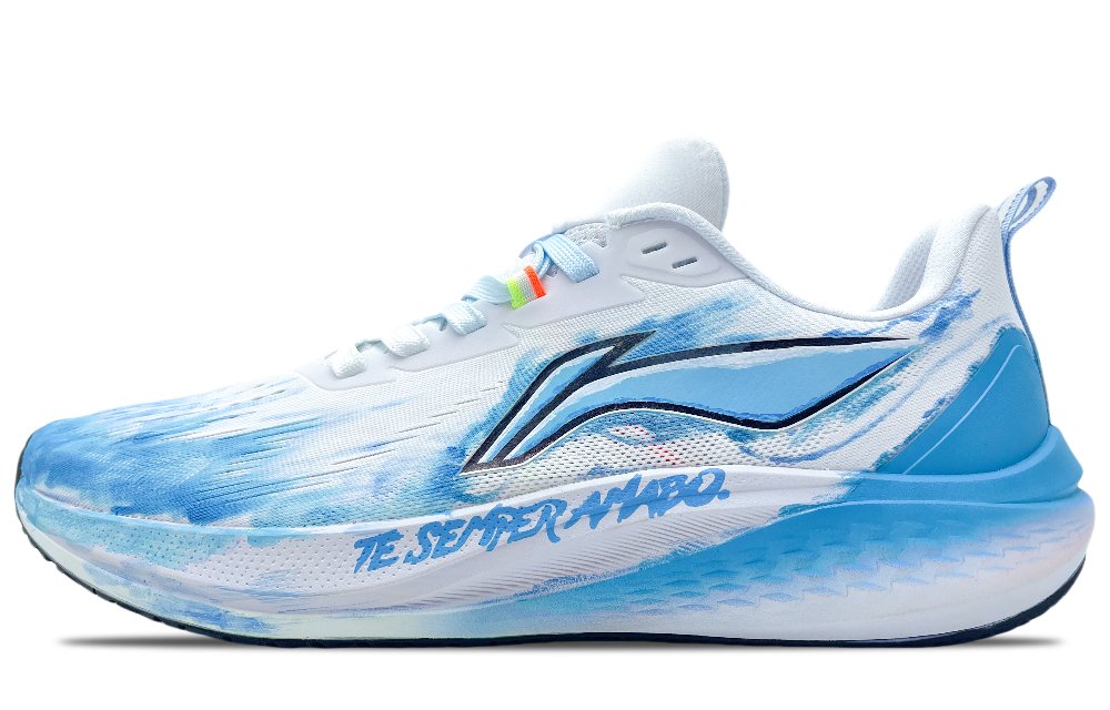 LiNing Red Hare 7 Cushioning Slip Resistant And Abrasion Resistant Low Top Running Shoes Men's White Blue