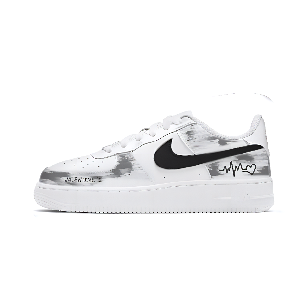 Nike Air Force 1 Cushioning, Wear Resistant Low Top Skateboard Shoes Unisex Black