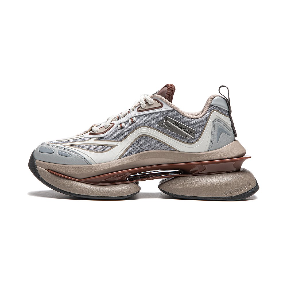 LiNing Project* Ethereal Space Cushioning Anti-Slip And Wear-Resistant Low-Top Casual Shoes Women's Gray White