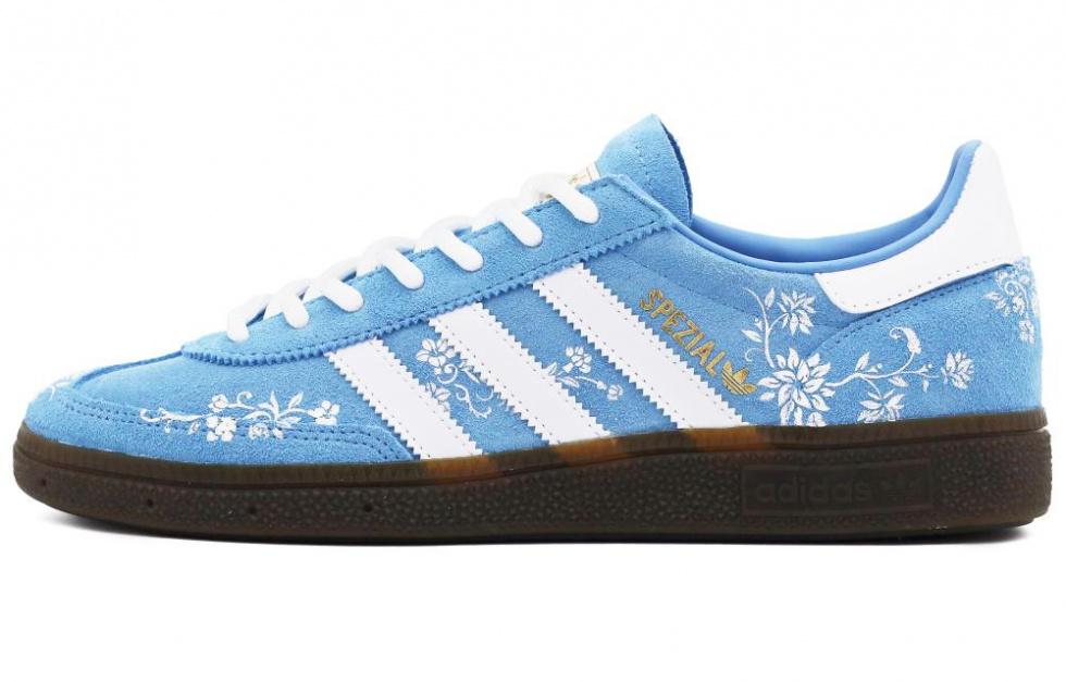 Adidas Originals Handball Spzl Slip Resistant Low Top Skateboard Shoes Unisex Blue White