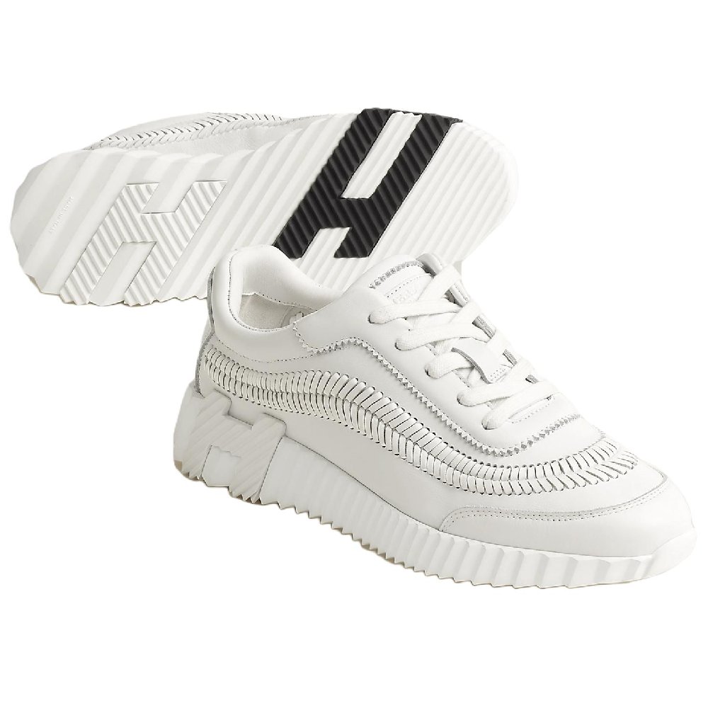 HERMES Bouncing Low-Top Casual Shoes Women's White