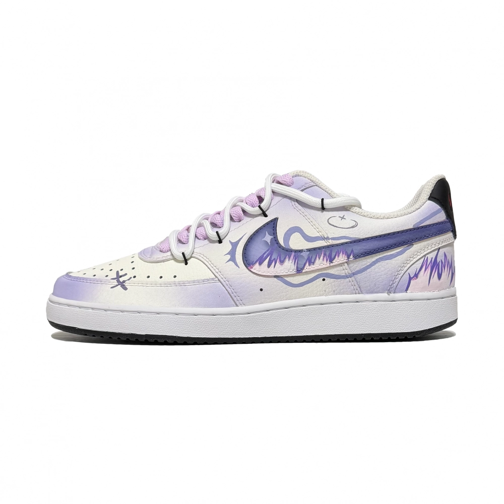 Nike Court Vision 1 Nife Pulse Slip Resistant Shock Absorbers Low top Skateboard Shoes Men's Purple