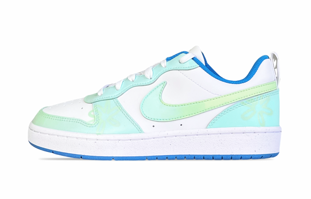 Nike Court Borough Green Apple Anti Slip Wear Resistant Low Top Skateboard Shoes GS White