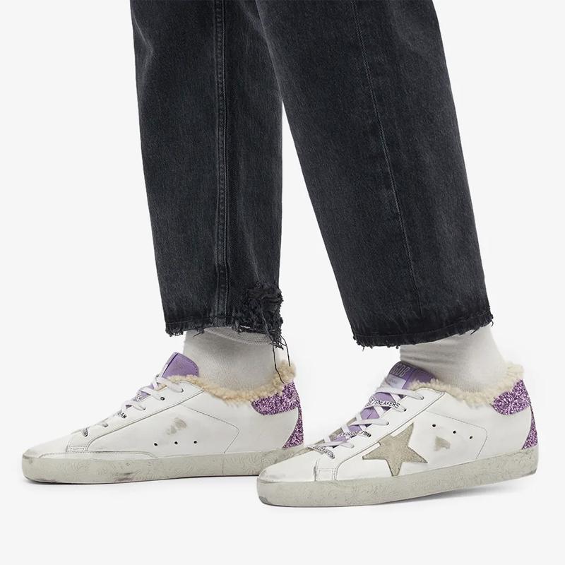Golden Goose Super Star Brand Low Top Skateboard Shoes Women's Purple Sequins Tail купить в интернет-магазине Yoocart с быстрой доставкой по России.
