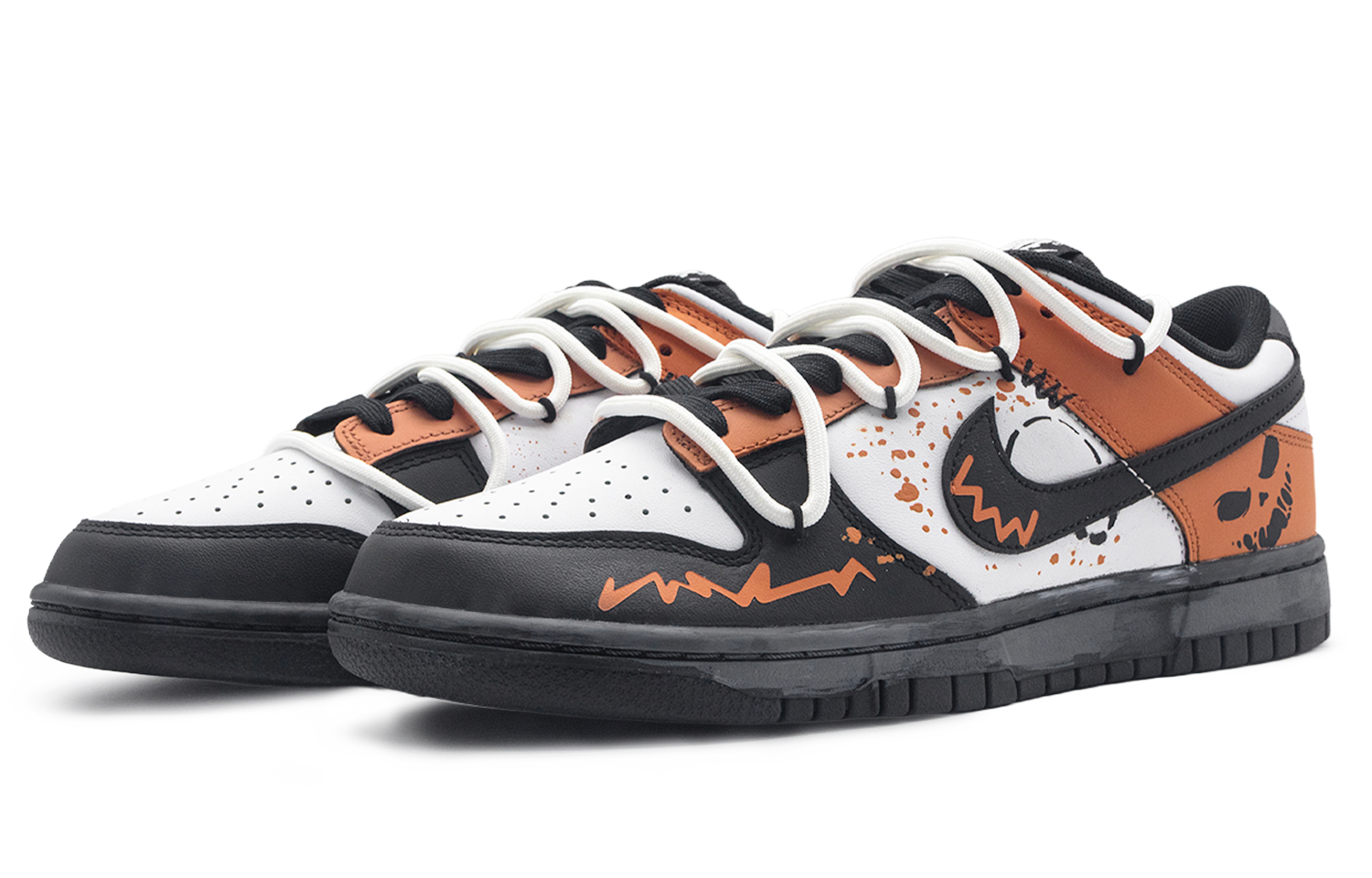 Nike Dunk Anti-Slip Wear-Resistant Low-Top Skateboard Shoes Unisex Black White Orange купить в интернет-магазине Yoocart с быстрой доставкой по России.