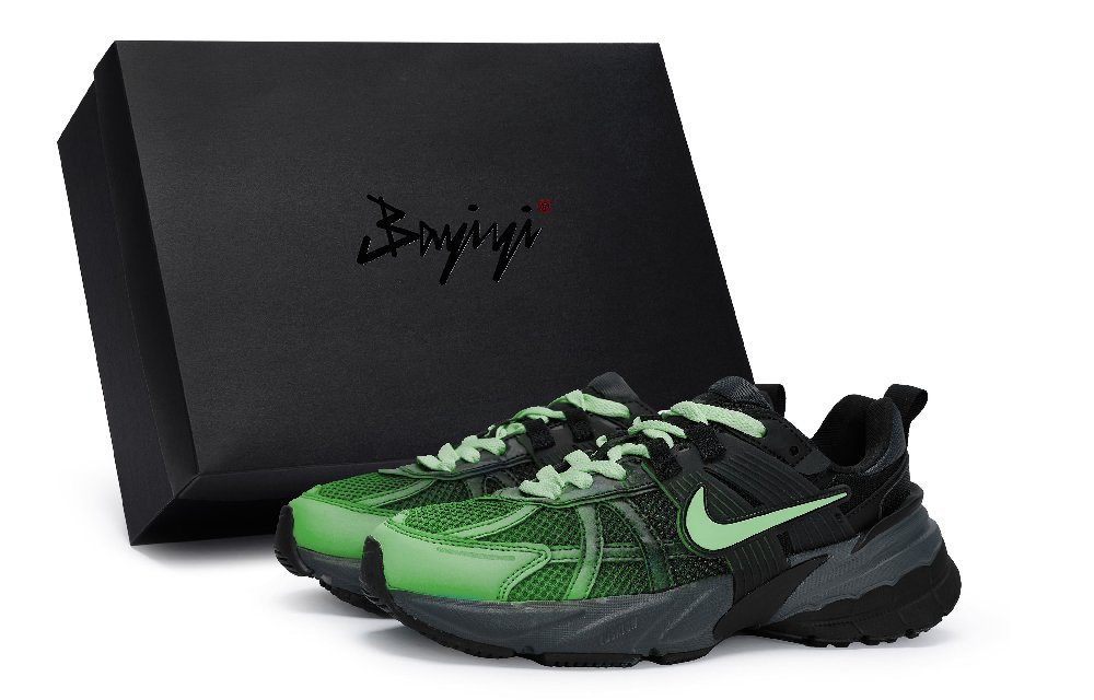 Nike V2K Run Abrasion Resistant Low Top Casual Running Shoes Women's Black Green