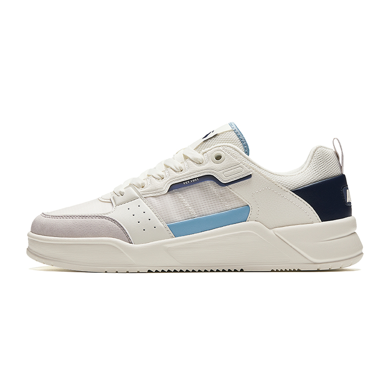 ANTA Rubber Bullet Skateboard Shoes Men's Low top Ivory White/New Ink Blue/Light Silver Gray