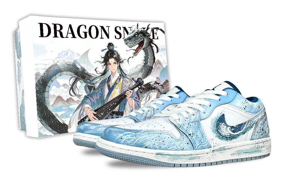 Jordan Air Jordan 1 Reverberating Waves Cushioning Slip Resistant Low Top Vintage Basketball Shoes Men's Light Blue
