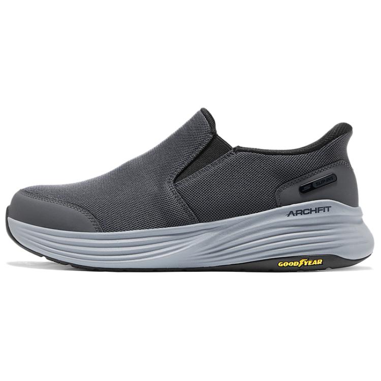 Skechers GO WALK Breathable Low Top Casual Shoes Men's Charcoal Black