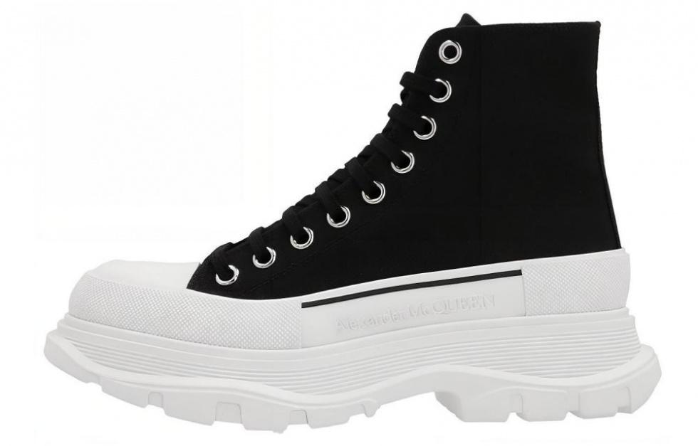 Alexander McQueen Tread Slick Lace Up Boot 'Black White' Women's