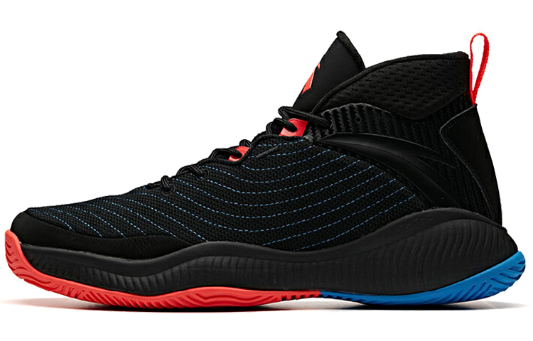 Anta High-Top Basketball Shoes Men's Black Red