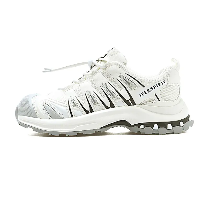 JEEP SPIRIT Outdoor Trail Running Mountaineering Low Top Hiking Shoes Unisex Beige Gray