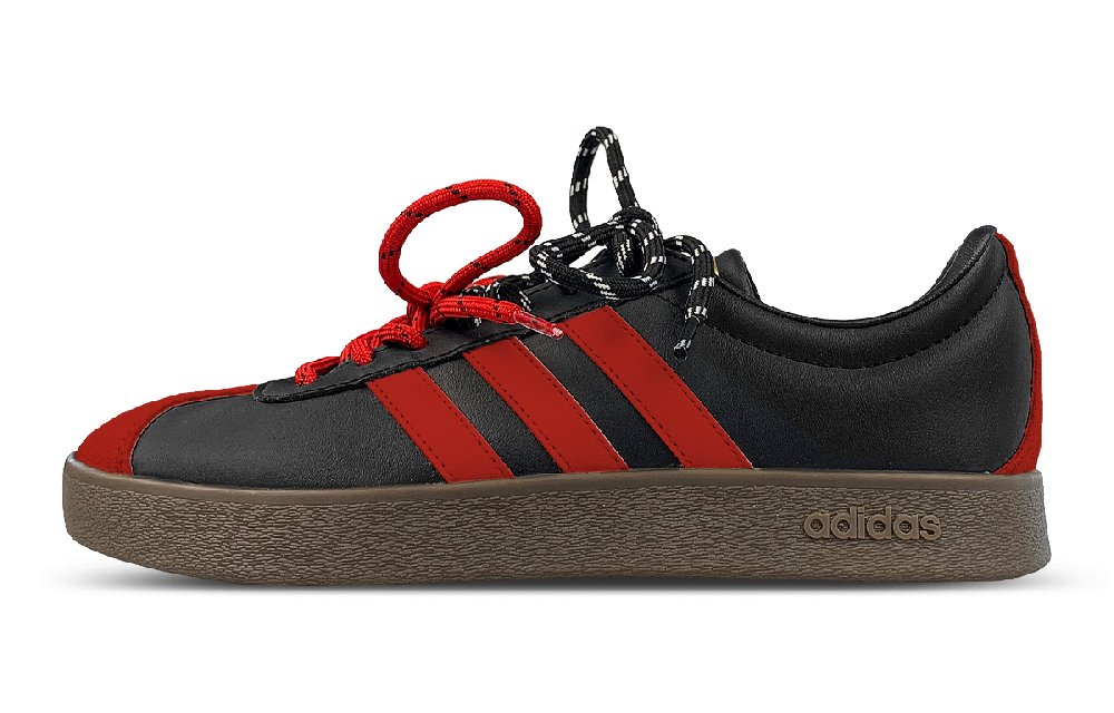 Adidas Neo VL Court 2.0 Impact-Resistant Quick-Drying Wear-Resistant Low-Top Skateboard Shoes Unisex Black Red