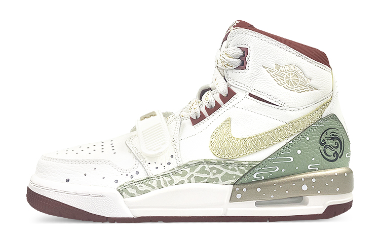 Jordan Legacy 312 High-Top Vintage Basketball Shoes GS White Green Red